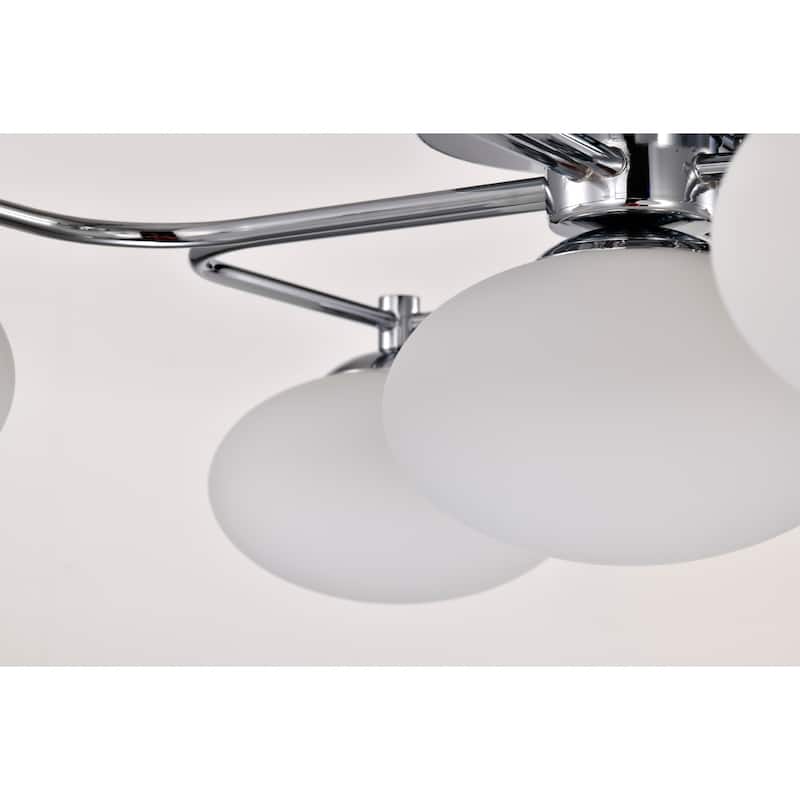 Camris 5-Light Chrome Chandelier Frosted Glass Shades