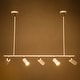 preview thumbnail 13 of 41, 5 - Light Modern Adjustable Metal Linear Spot Tracking Pendant Light