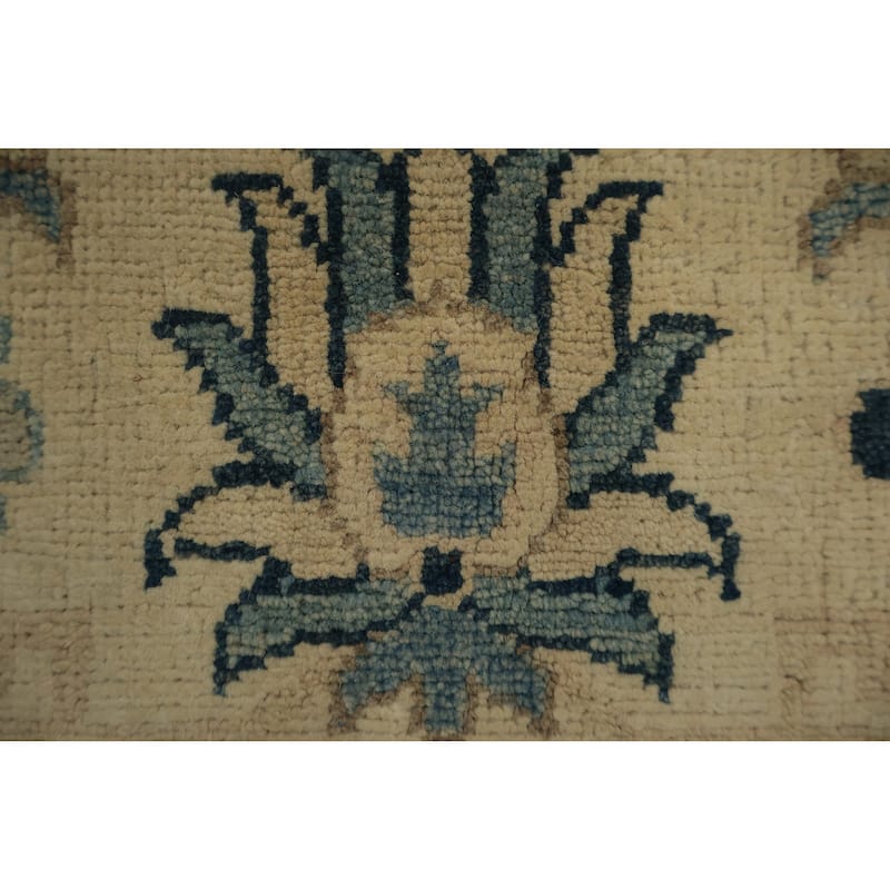 Hand Knotted Oriental 100% Wool Carpet Traditional Floral Green Ziegler Area Rug - 11' 5'' X 8' 11''
