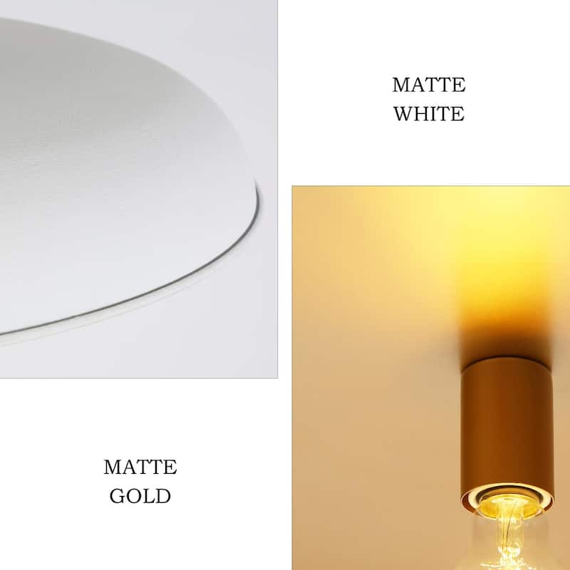 Modern White Gold Oversized Pendant Light Disc Kitchen Island Light for Dining Room - 33.5 " × 12 "
