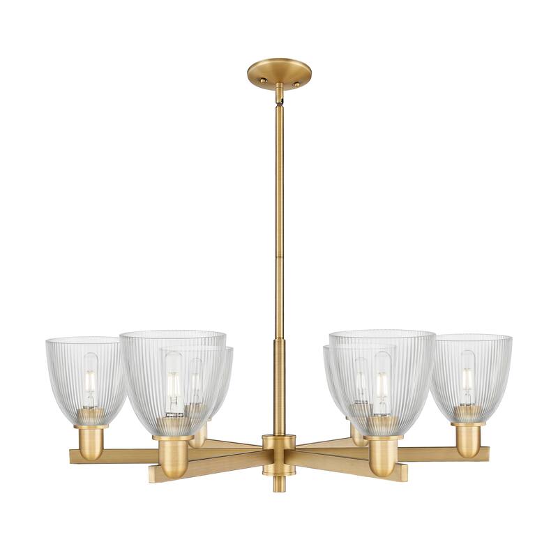 Innovations Lighting Endless Possibilities Arcadia - Castile - 6 Light 36" Stem Hung Chandelier - Clear/Brushed Brass