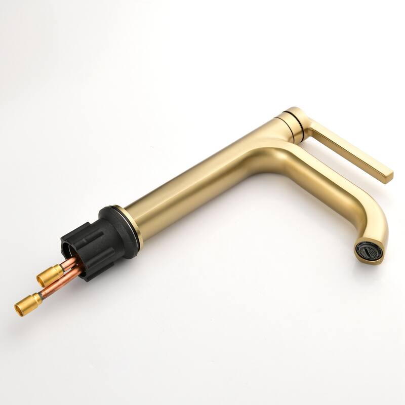 9 in.H Modern Matte Black/ Brushed Gold Single Handle Bathroom Faucet includes Hardware