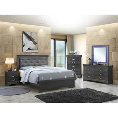 Metallic Black Full Bed with Transitional Design, Strong Frame and Sleek Finish for Stylish and Comfortable Bedrooms