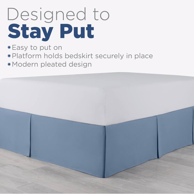 Martex 100% Microfiber Inverted Pleat Bed Skirt 15 Inch Hotel Quality