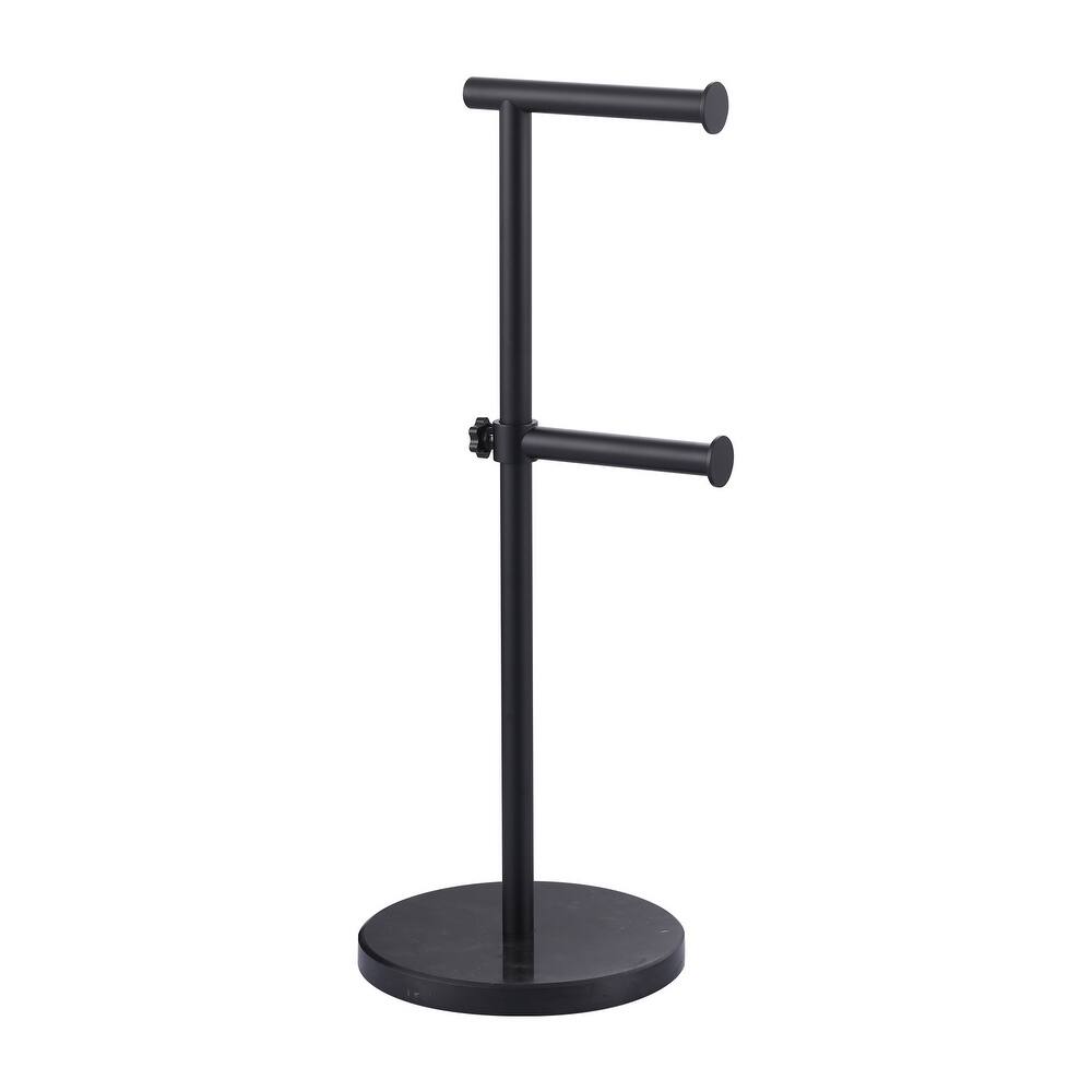 WOWOW Stainless Steel Freestanding Toilet Paper Holder in Modern - Matte Black