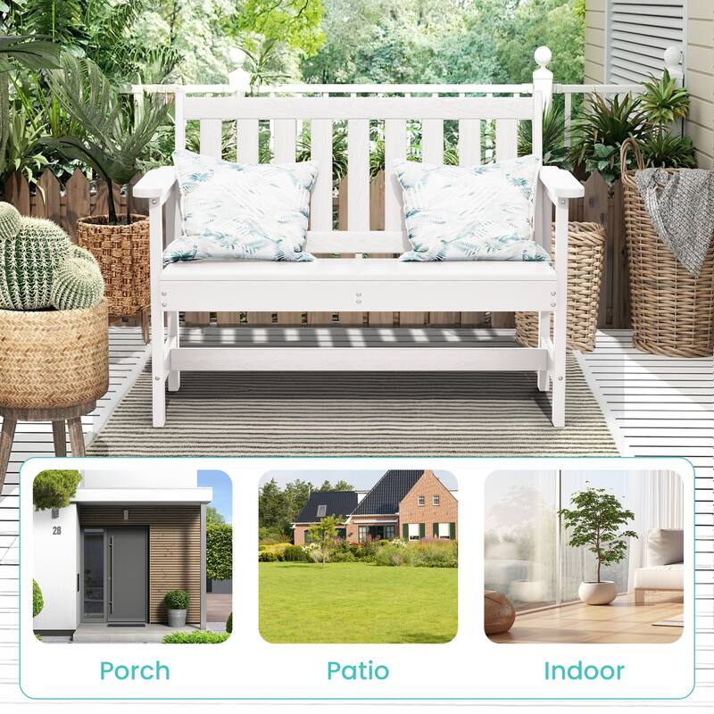 Outdoor 2-Person Garden Bench 42.92-in W x 35.83-in H