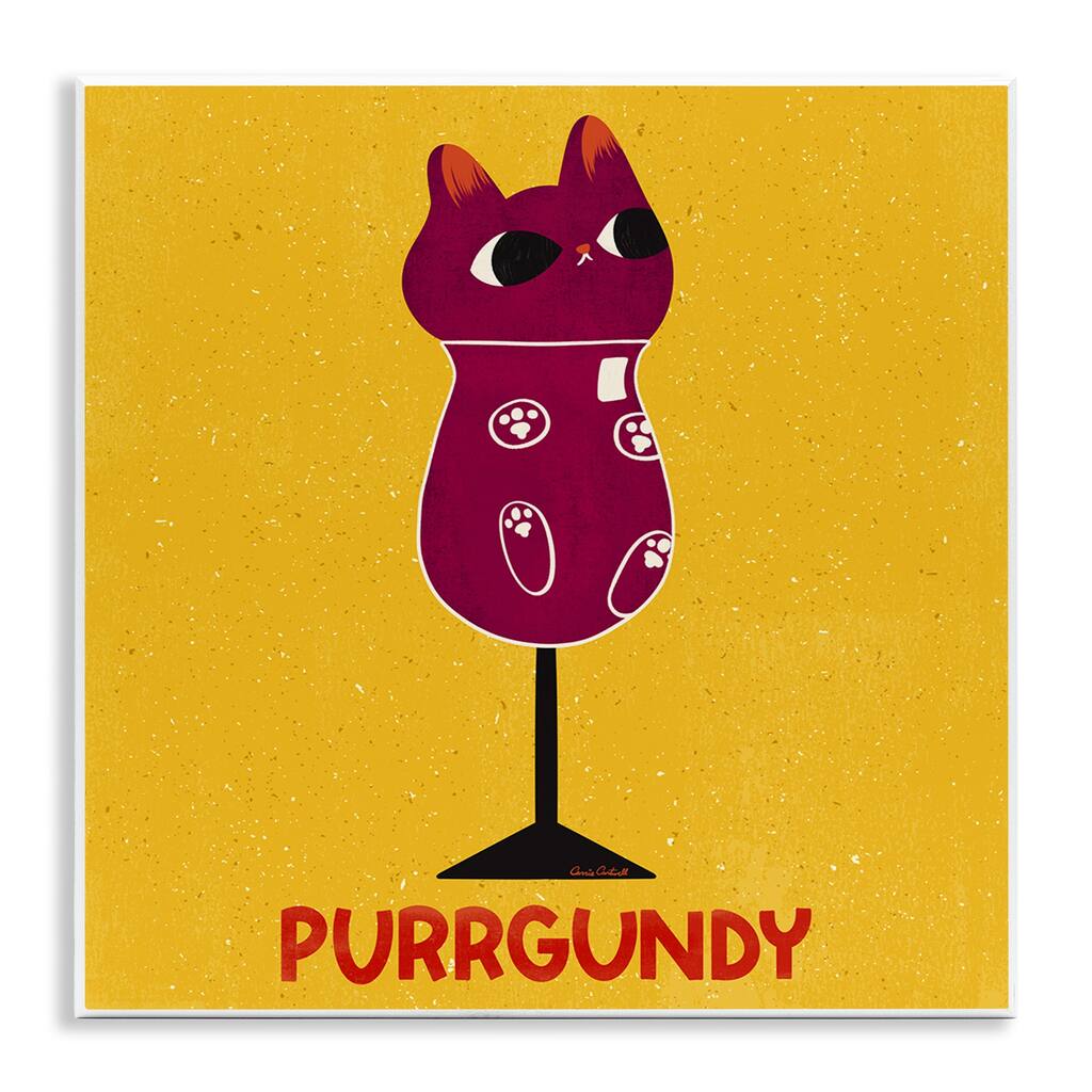 Stupell Purrgundy Cat Wine Wall Plaque Art Design By Carrie Cantwell