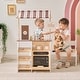 preview thumbnail 2 of 13, Teamson Kids Wooden Coffee Stand Pretend Play with Coffee Machine and 29 Pcs Accessories for Age 3-5 Kid and Toddlers
