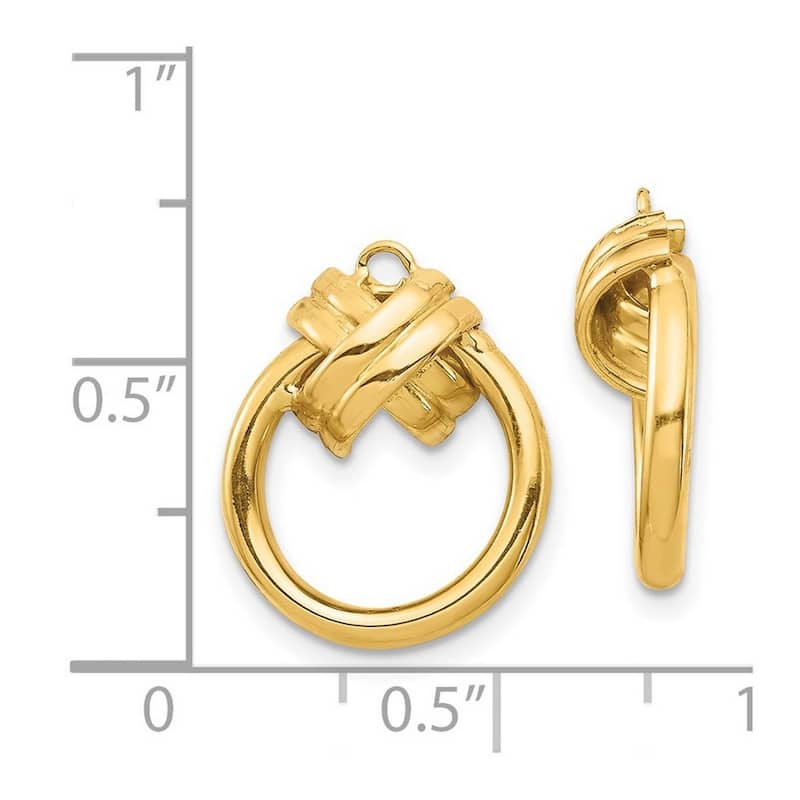 Curata 14k Long Drop Dangle Earrings Jacket - 17.48x13.72mm Wide