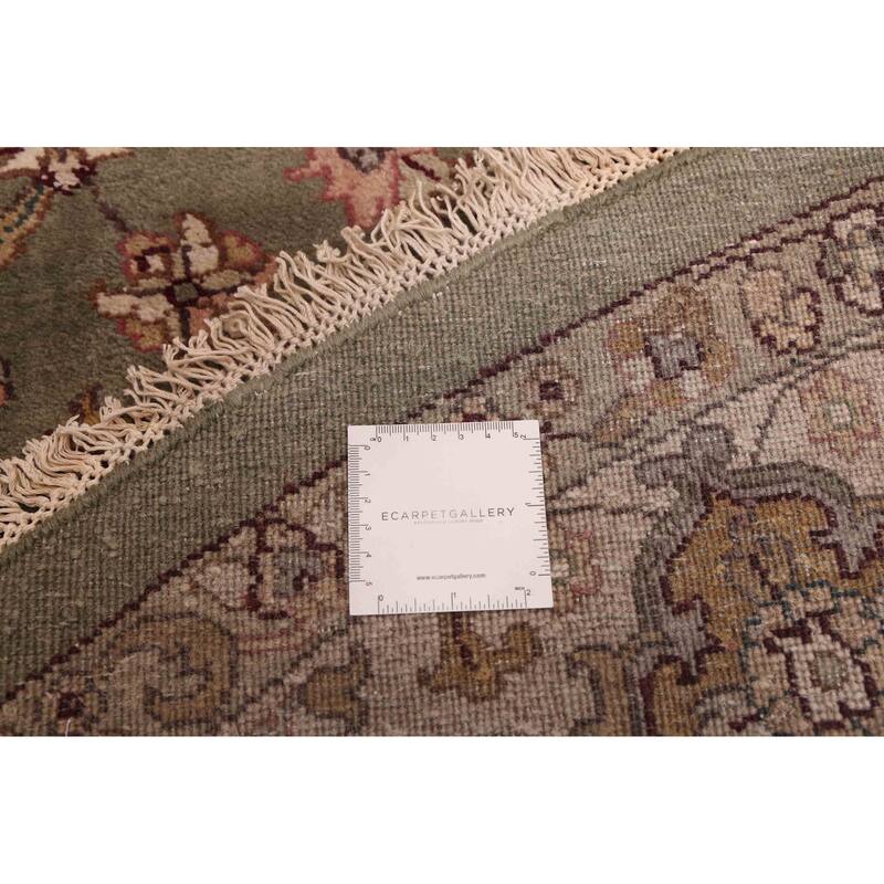 ECARPETGALLERY Hand-knotted Finest Agra Jaipur Light Green Wool Rug - 7'0 x 7'0