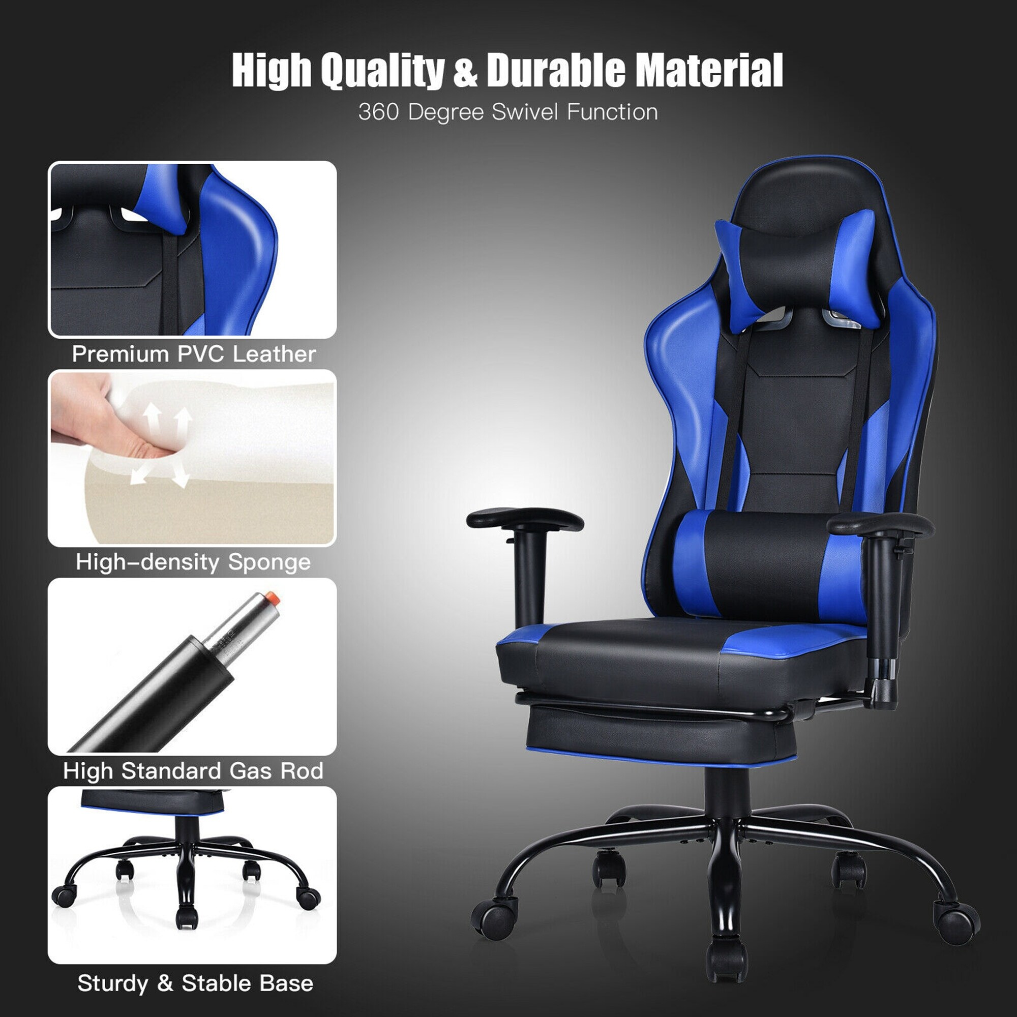 Gaming Chair Massage Office Chair with Lumbar Support High Back - Bed Bath  & Beyond - 33851073