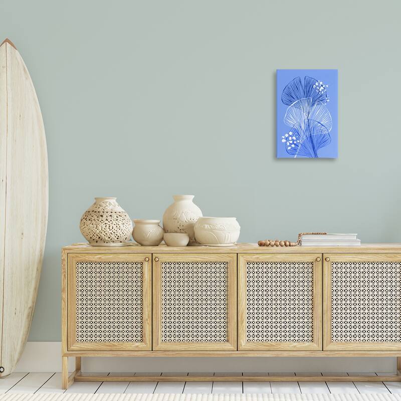 Stupell Layered Blue Gingkoes Canvas Wall Art Design By Martina Pavlova