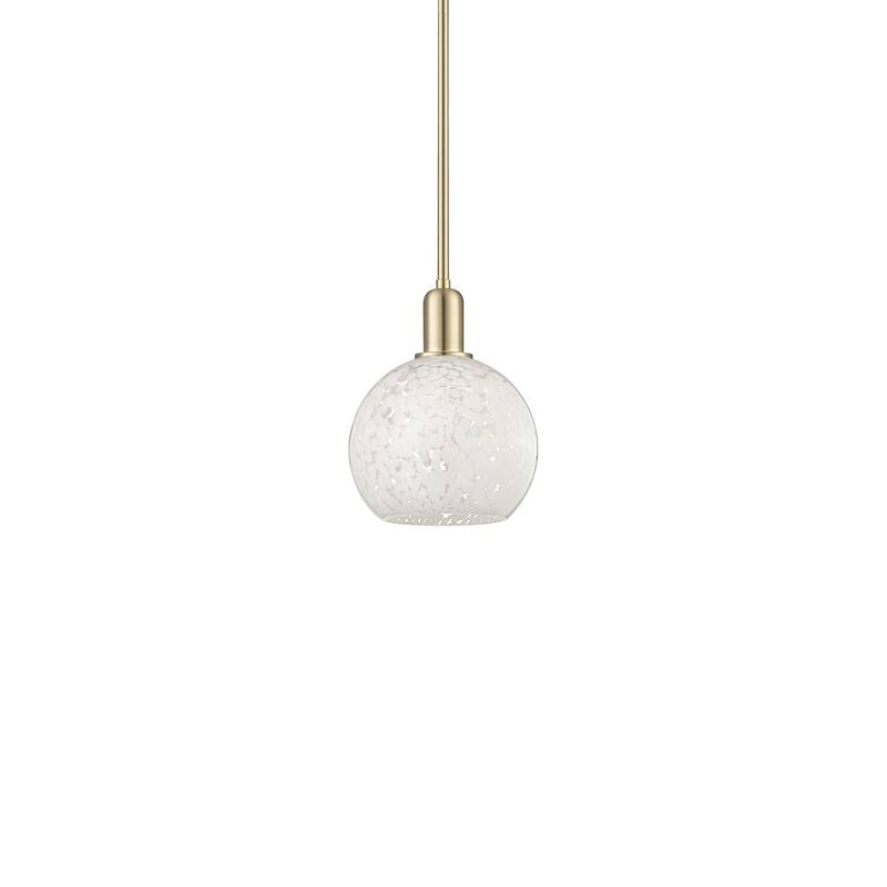 Innovations Lighting 716-1S-11-8 White Mouchette Pendant White - Champagne Bronze / White Mouchette