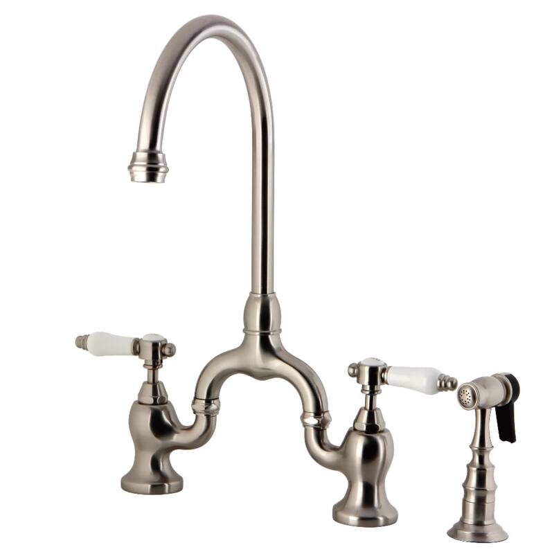 Kingston Brass KS779.BPLBS Bel-Air 1.8 GPM Bridge Kitchen Faucet