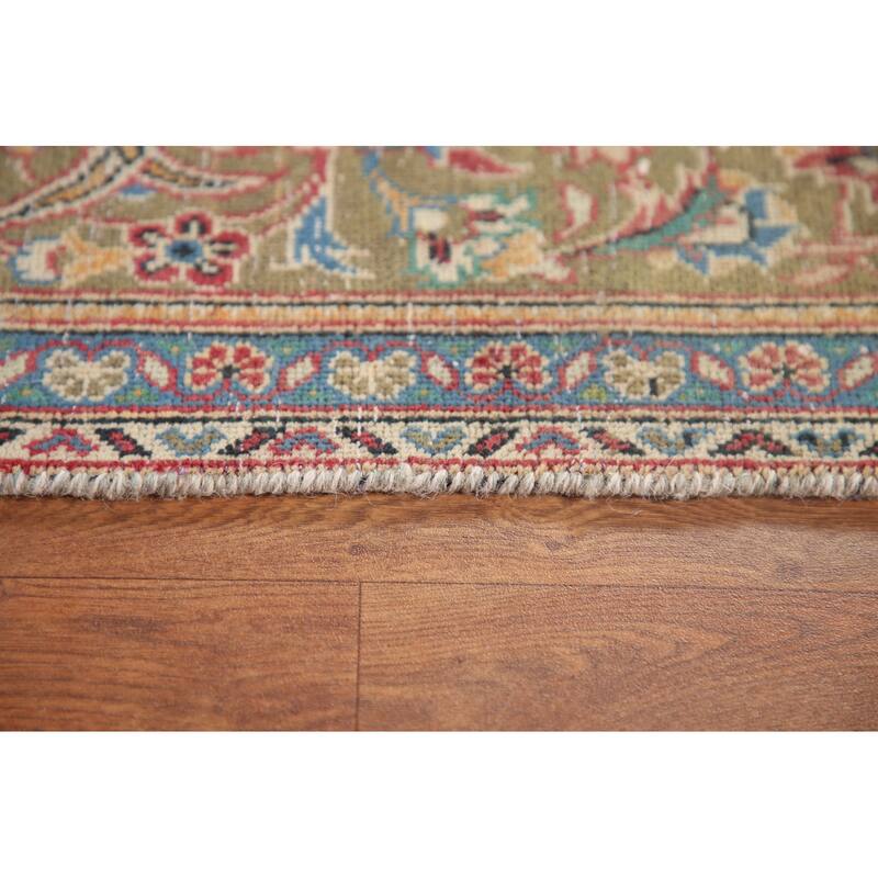 Kashan Vegetable Dye Persian Antique Area Rug Handmade Wool Carpet - 6'5" x 10'5"