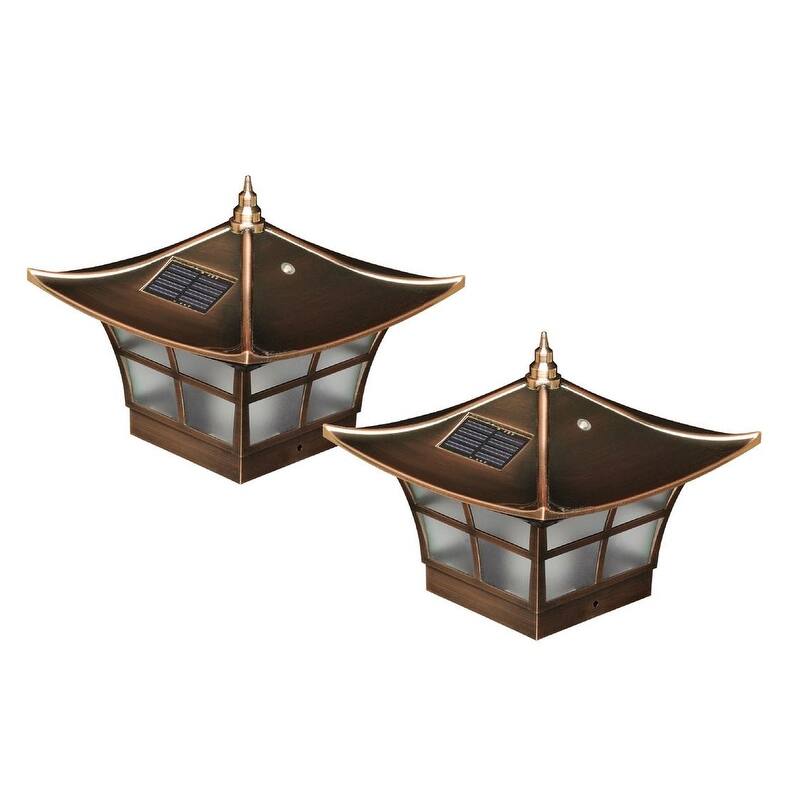 Classy Caps 4x4 Ambience Electroplated Copper Solar Post Cap (Set of 2)