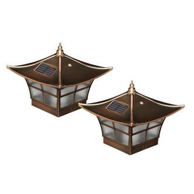 Classy Caps 4x4 Ambience Electroplated Copper Solar Post Cap (Set of 2)