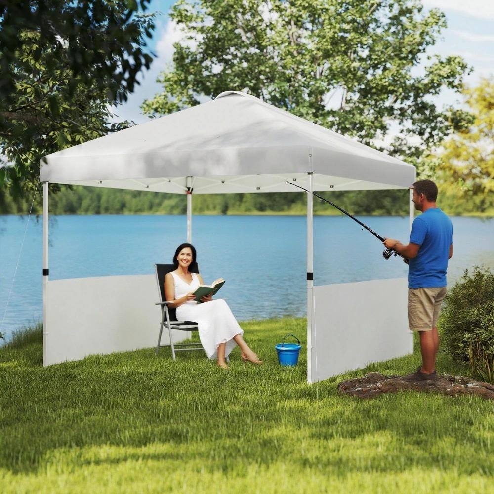 GDFStudio - 10x10 ft Pop-Up Outdoor Canopy Tent with Adjustable Height & Sidewalls