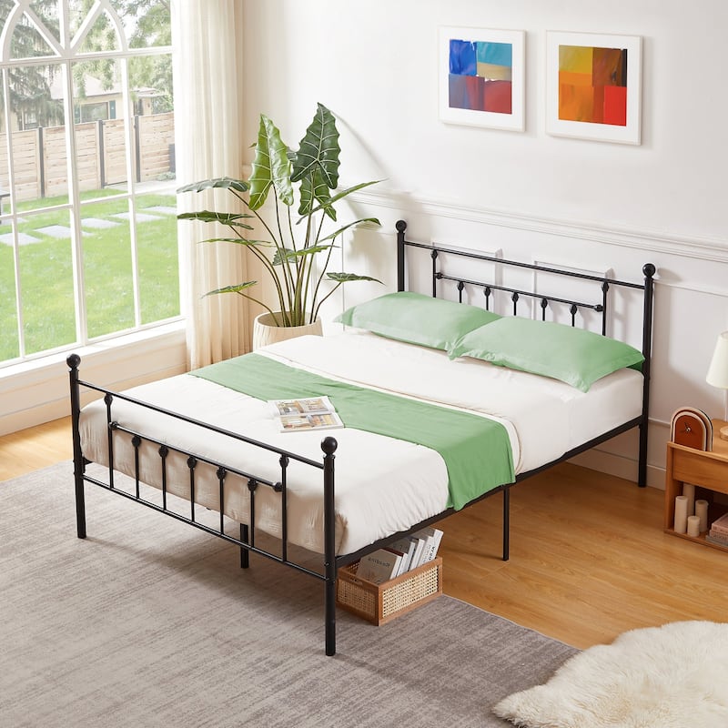 Javlergo 3-Piece Bedroom Sets with Metal Platform Bed Frame and Nightstand Set of 2