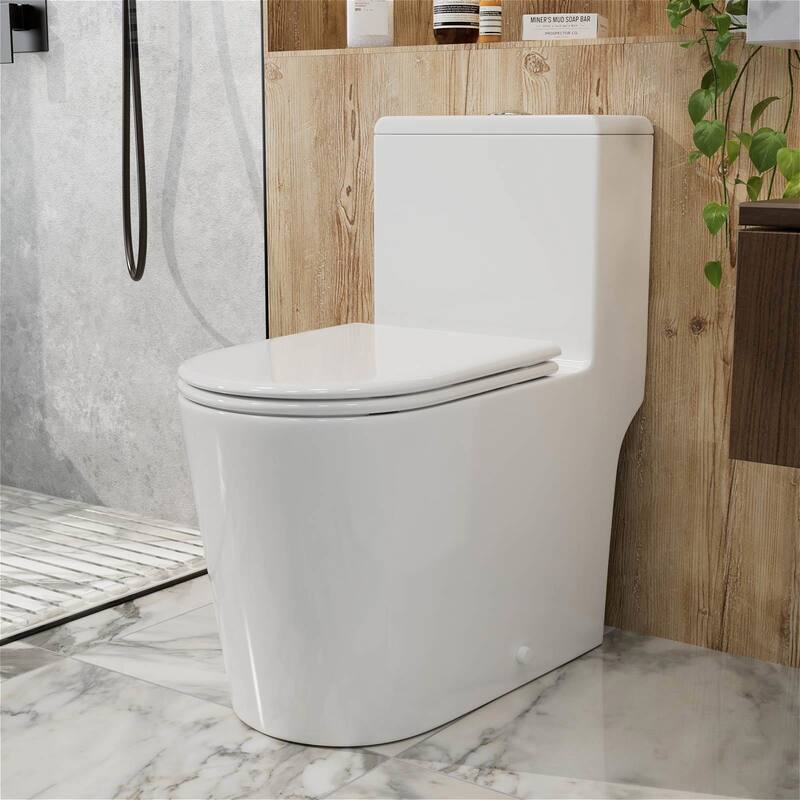 GIVING TREE 1.1/1.6 GPF High Efficiency Dual Flush Elongated Toilet in Gloss White