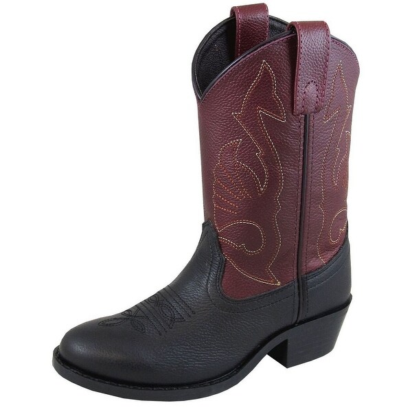 black leather pull on boots