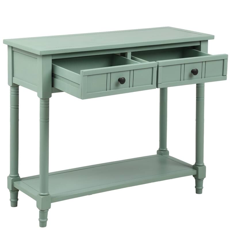 Traditional Console Table with 2-Drawers and Bottom Shelf