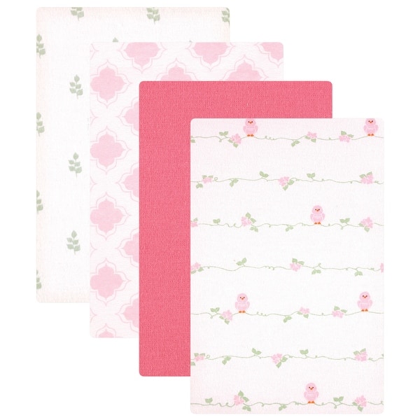 slide 1 of 1, Luvable Friends Baby Girl Cotton Flannel Receiving Blankets, Bird 4-Pack, One Size - Bird 4-Pack - One Size Bird 4-Pack - One Size