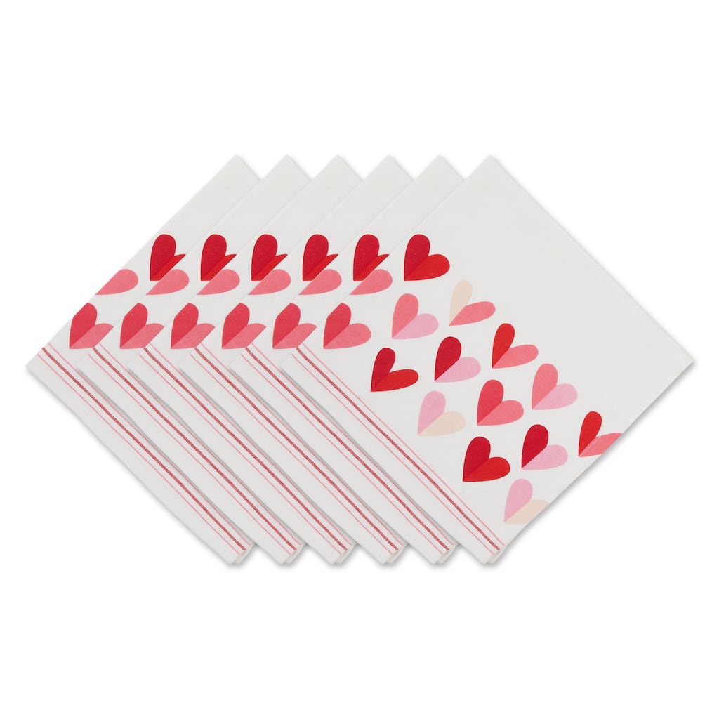 DII Two Hearts Print Napkin (Set of 6) - Napkin Set