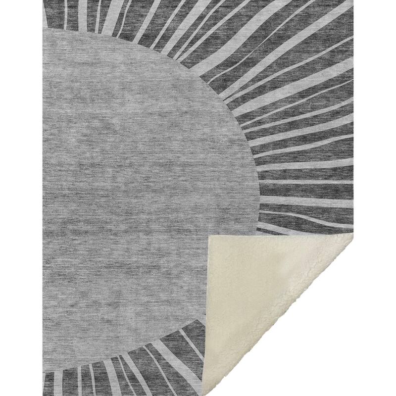 Premium Machine Washable Modern Sun Sherpa Throw Blanket