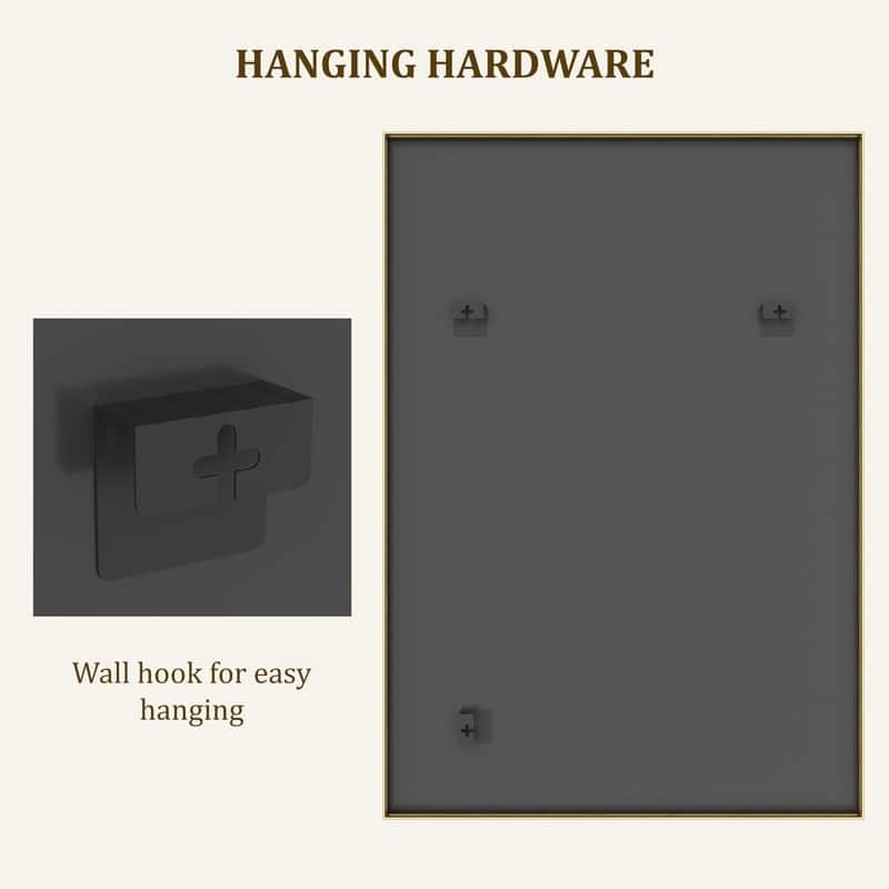 Gold Rectangular Durable Aluminum Frame Mirror