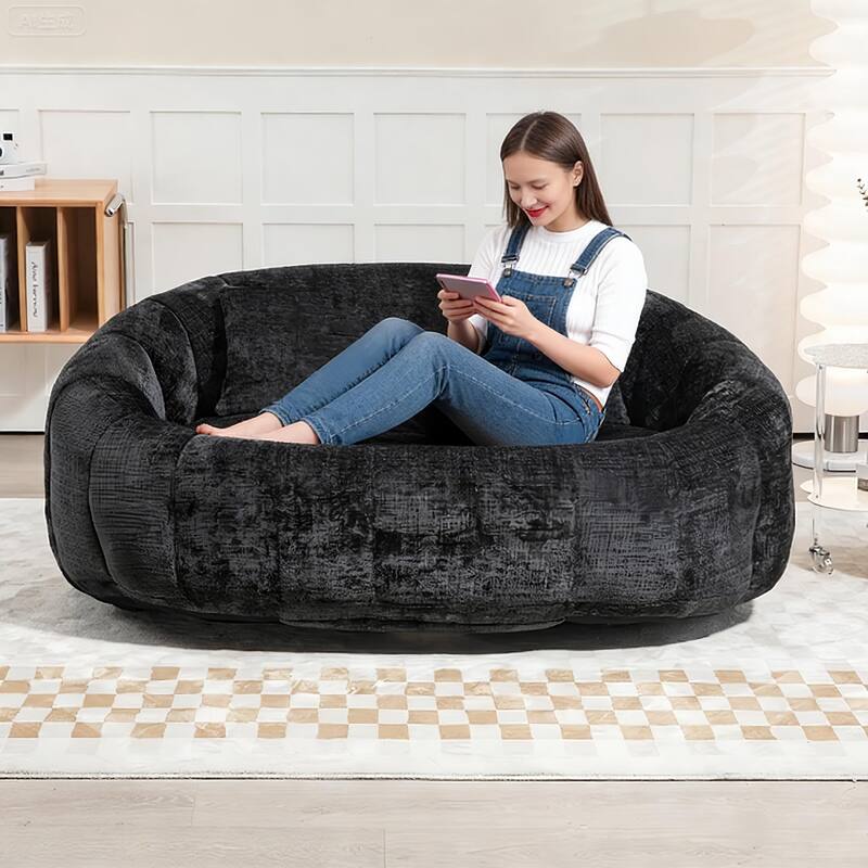 GDFStudio - Laurel Chenille 2-Seater Lazy Sofa with High-Density Foam and Oversized Comfort