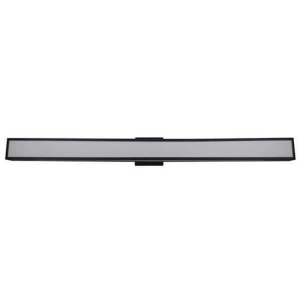 slide 1 of 1, Eglo LED Vanity Light w/ Matte Black Finish and Acrylic Shade Matte Black