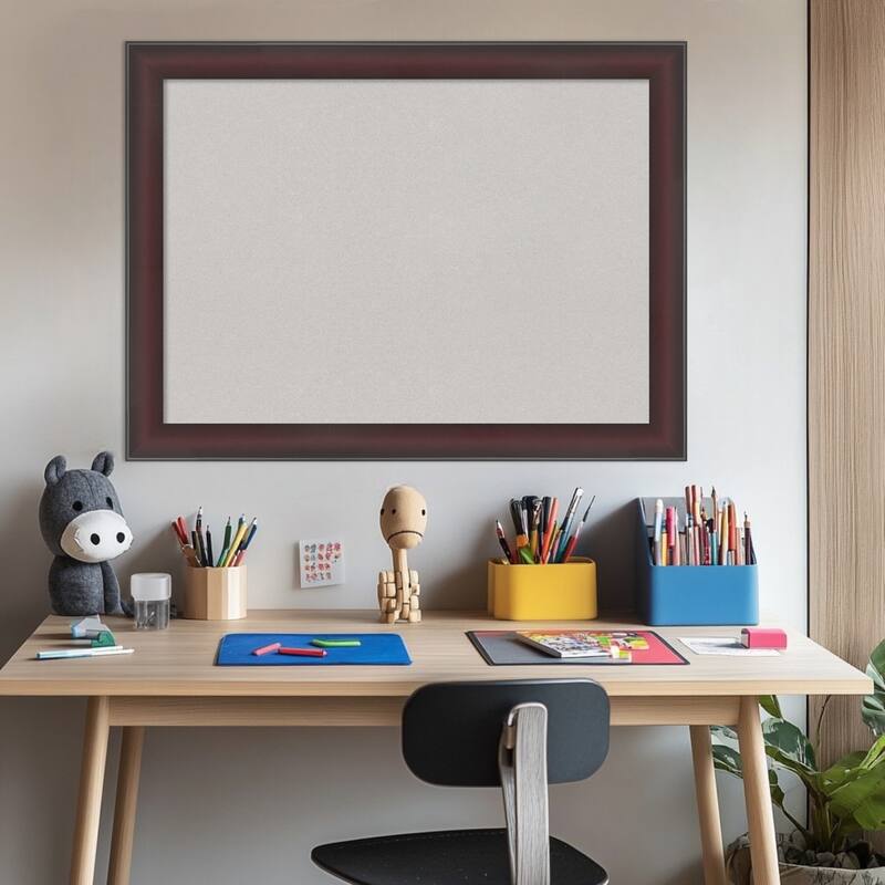 Grand Cherry Narrow Framed Cork Board - Bulletin Board, Organization Board, Pin Board
