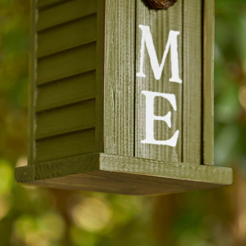 Glitzhome 14"H Farmhouse Solid Wood "HOME" Birdhouse
