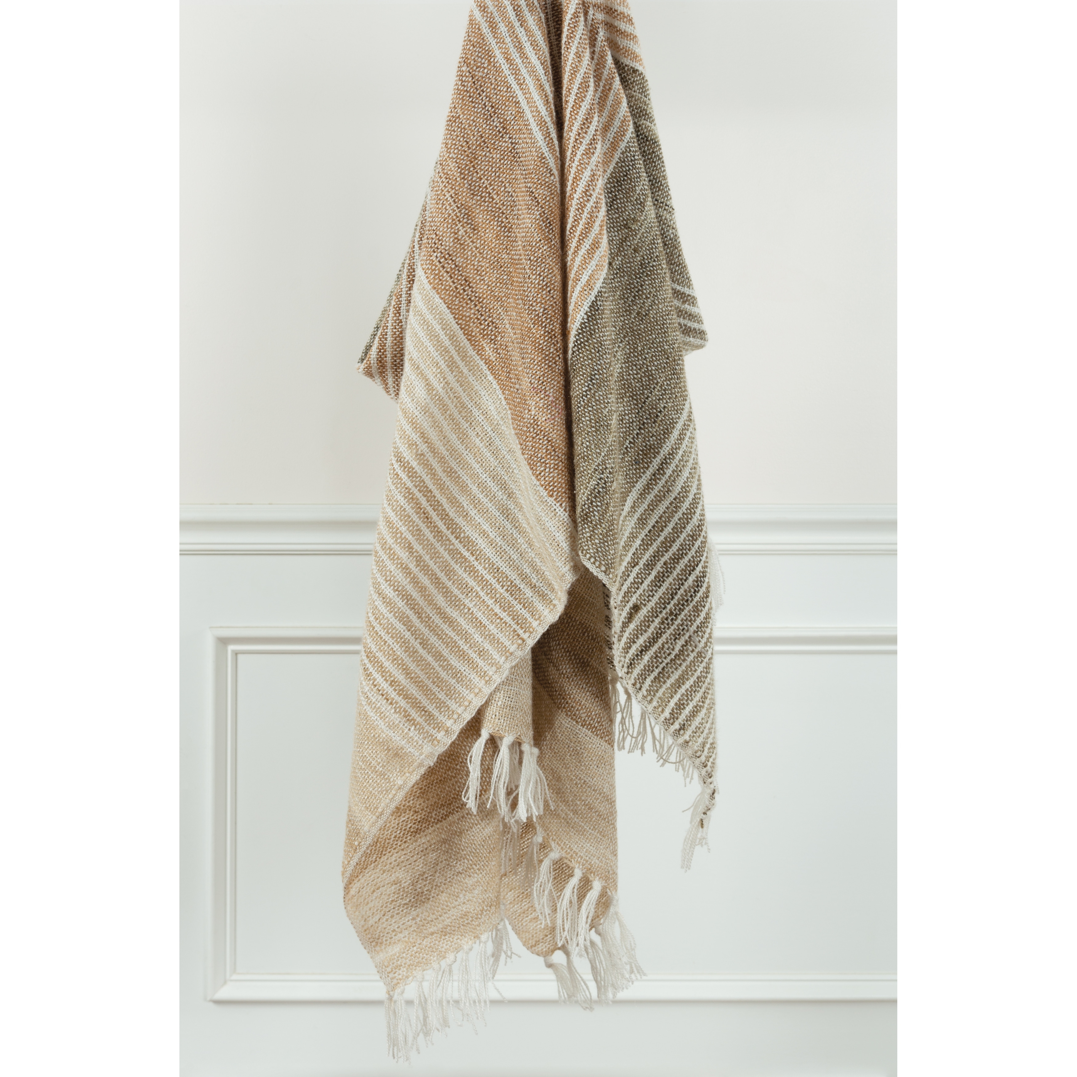 Rizzy Home Hand-tied Striped Throw Blanket