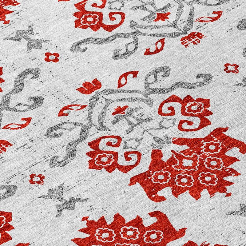 Machine Washable Indoor/ Outdoor Chantille Medallion Damask Rug