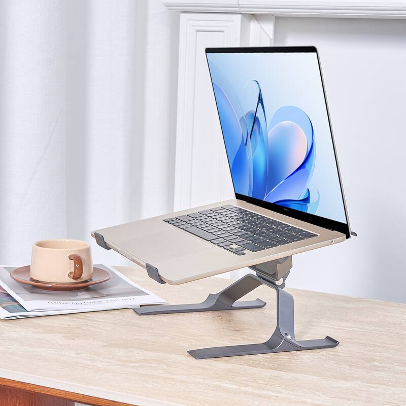 Adjustable Aluminum Laptop Stand Laptop Cart With Stable X-Frame For Home/Office Desk
