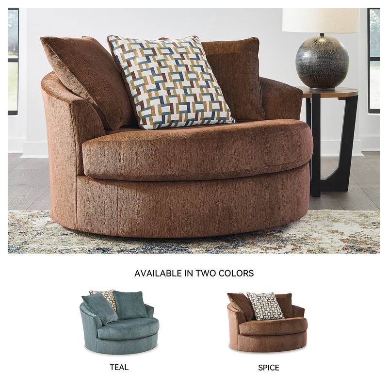 Signature Design by Ashley Laylabrook Oversized Swivel Accent Chair - 56" W x 55" D x 35" H