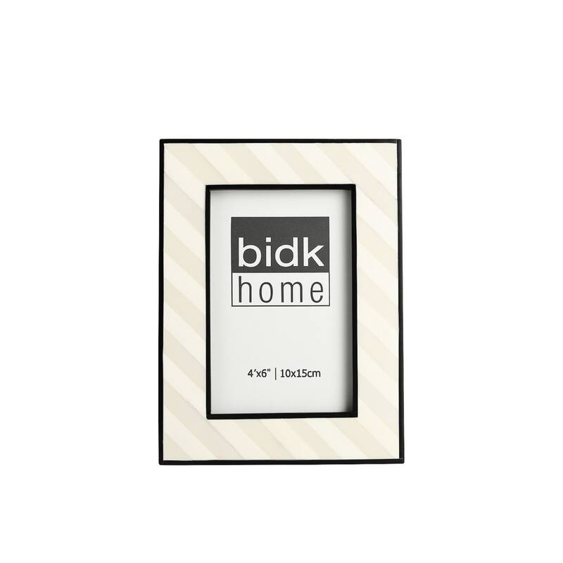 Bone Rectangular Picture Frame - for 4" x 6" Photo - White and Cream