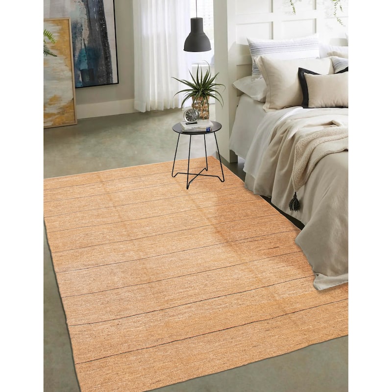 ECARPETGALLERY Flat-Weave Natural Beige Wool Tapestry Kilim - 8'3 x 9'7