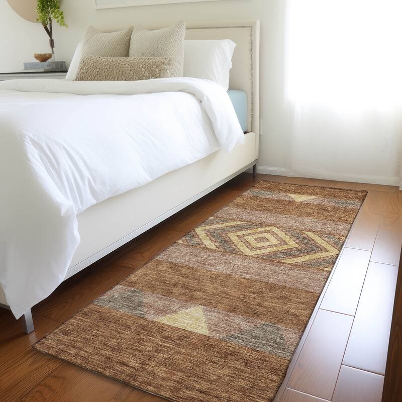 Premium Washable Super Soft Southwest Ombre Mayfield Rug - Paprika - 2'3" x 7'6"