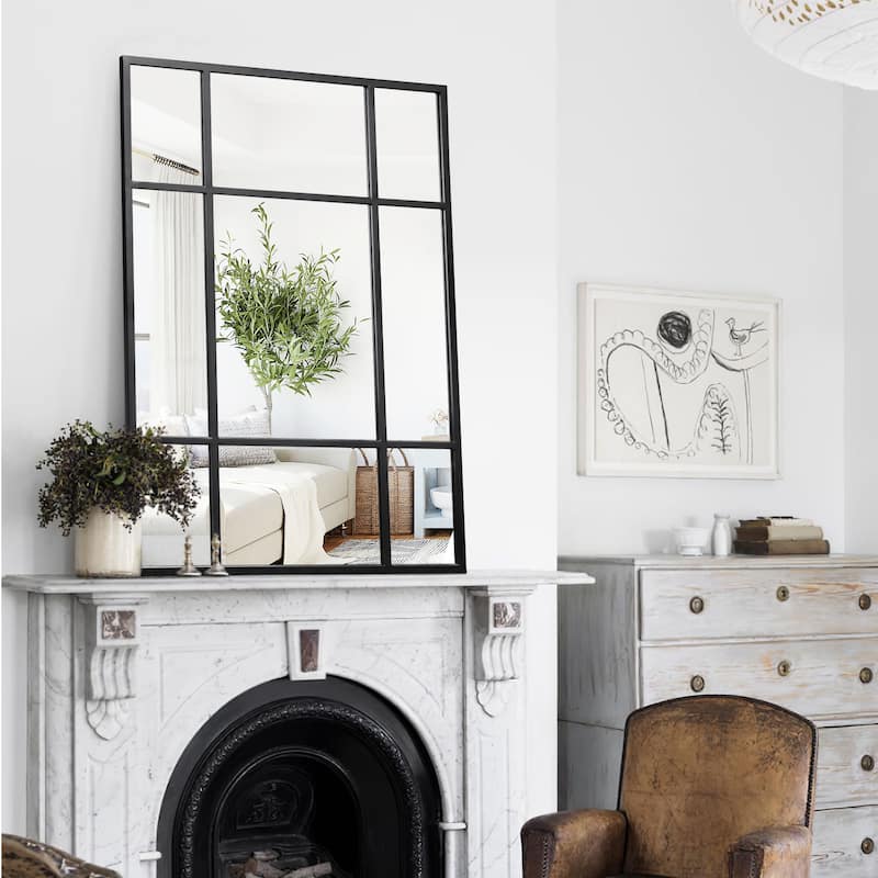 Window Mirror Iron Mirror Wall Mirror - 40*30 - Black