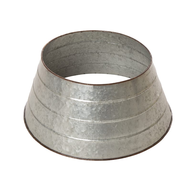 Glitzhome 22"D/26"D Christmas Classic Galvanized Metal Tree Collars