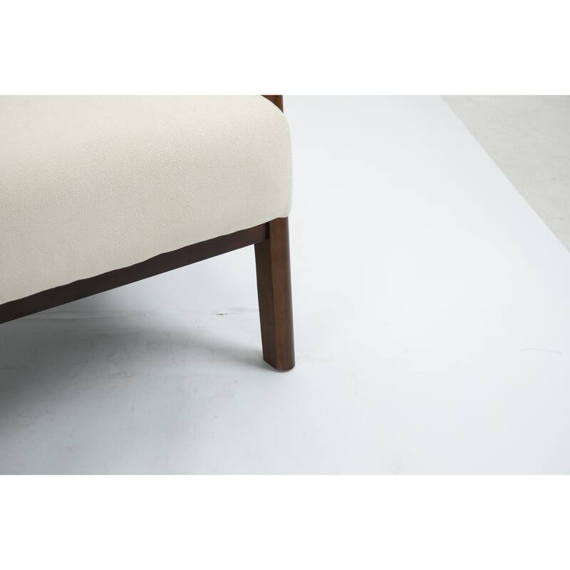 Side Chair Office Chair with Wood Legs, Simple Padded Chair Dining Chair White Vanity Chair Accent Chair