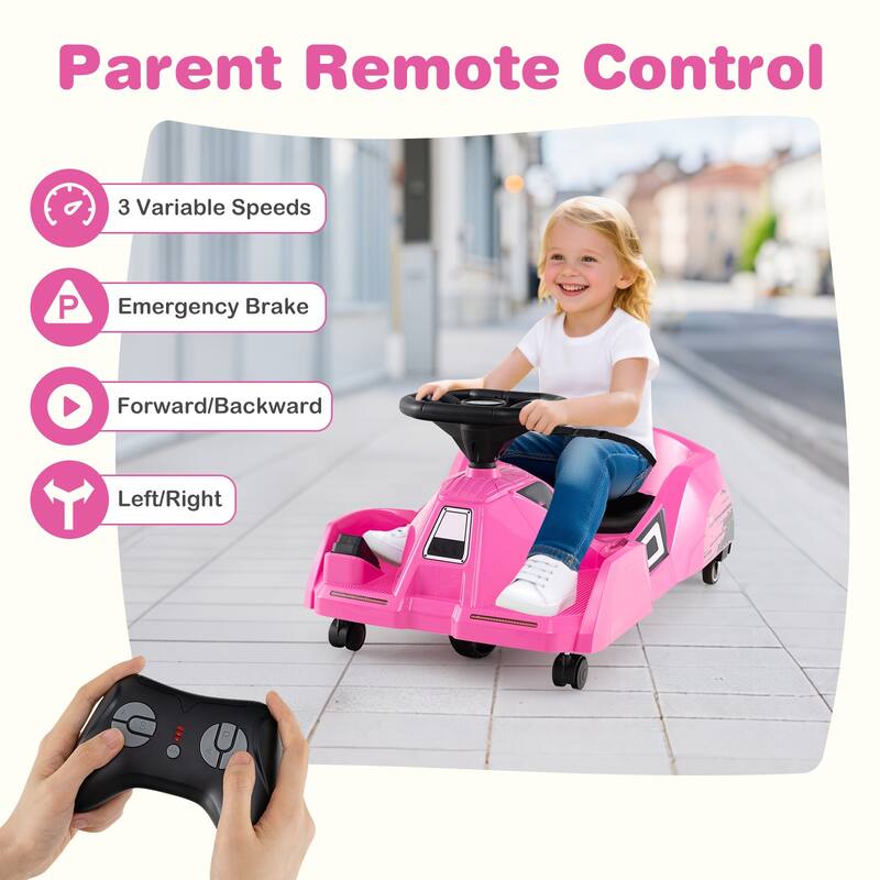 Kids 12V Ride on Car with Remote Control, Anti-Rollover Wheels Horn and USB Connectivity - 31" × 18" × 14" (L × W × H)