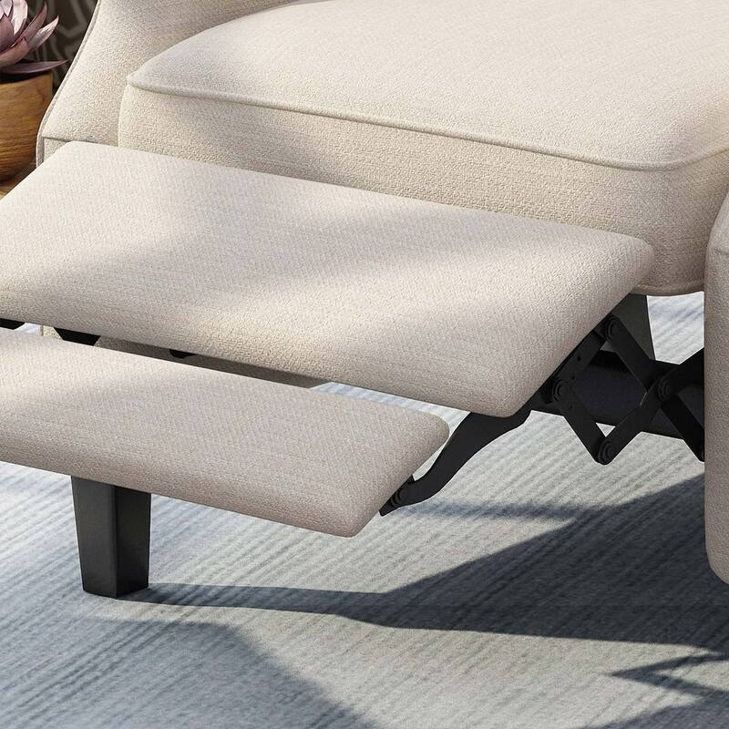 Modern Fabric Recliner with Wingback Design and Tufted Upholstery by Christopher Knight Home