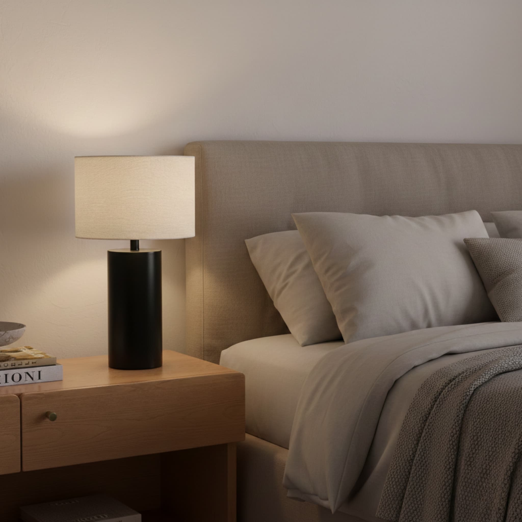 Dsyan Black Cylindrical Table Lamp