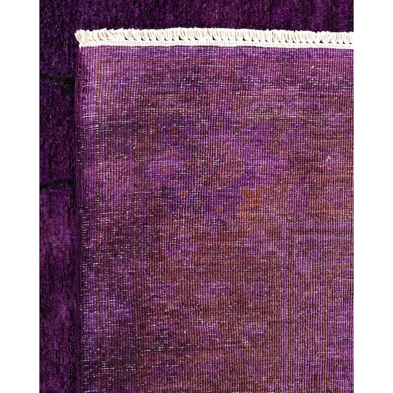 Vibrance, One-of-a-Kind Hand-Knotted Area Rug - Purple, 5' 10" x 8' 7" - 5' 10" x 8' 7"