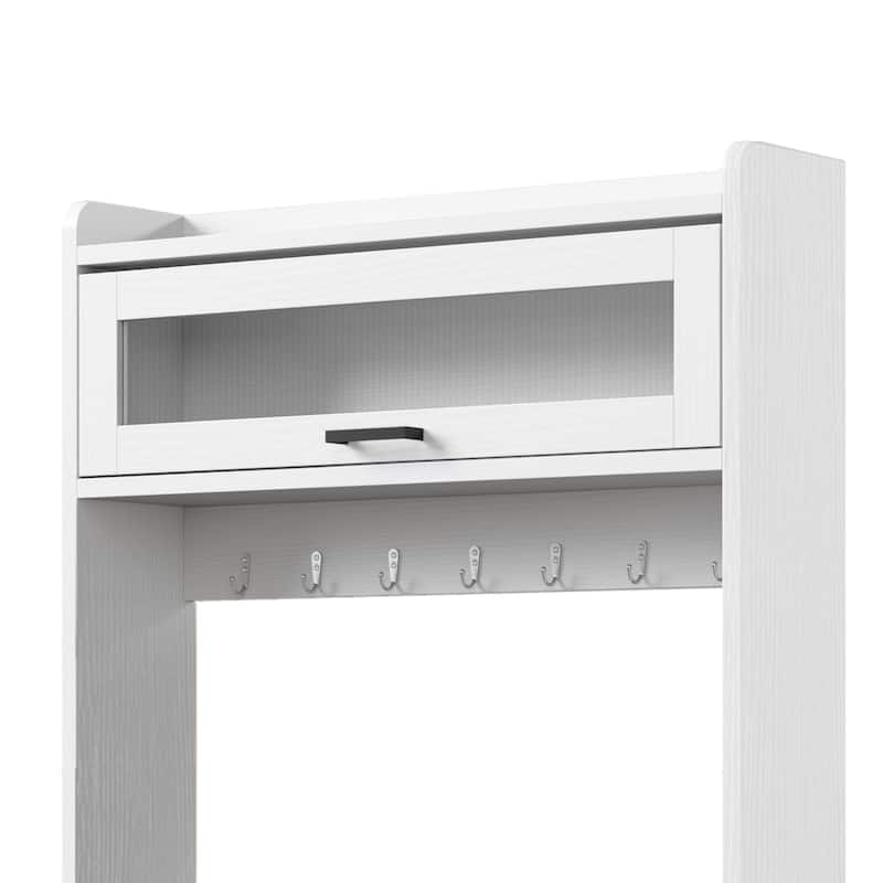 Moasis Farmhouse Kitchen Bakers Rack with Storage Shelves Microwave Oven Stand
