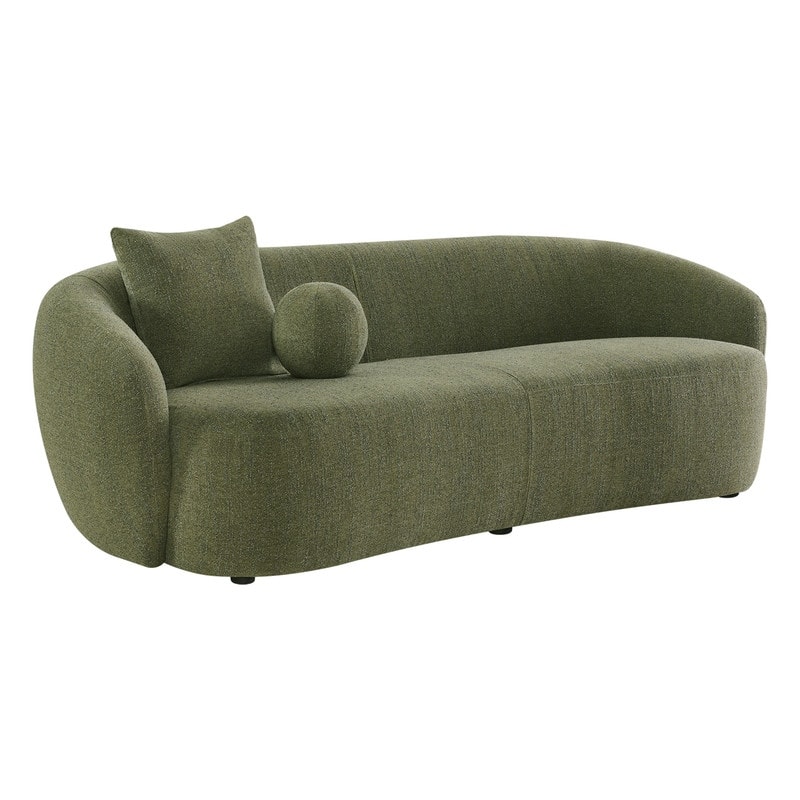 Spruce & Spring 89'' Boucle Upholstered Hugger Curved Sofa